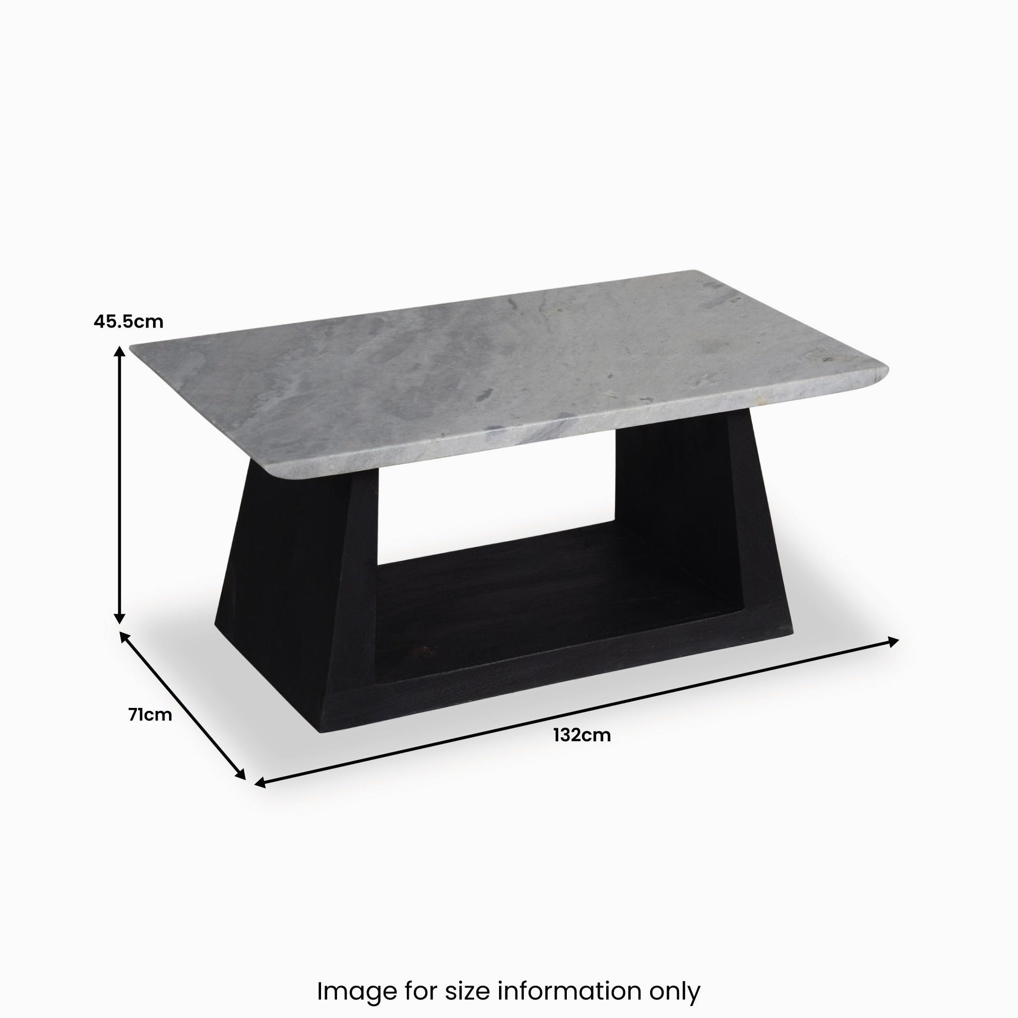Table basse à base géométrique en marbre gris