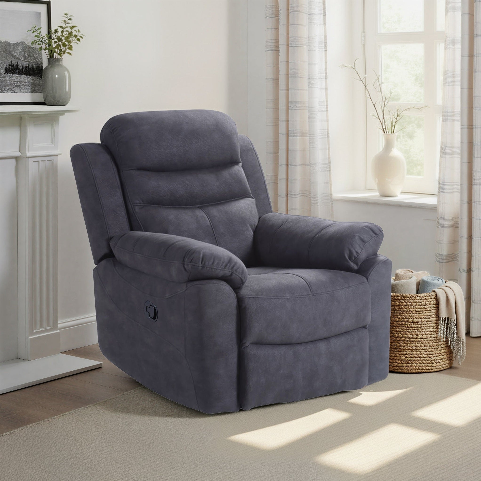 Fauteuil inclinable en tissu gris anthracite
