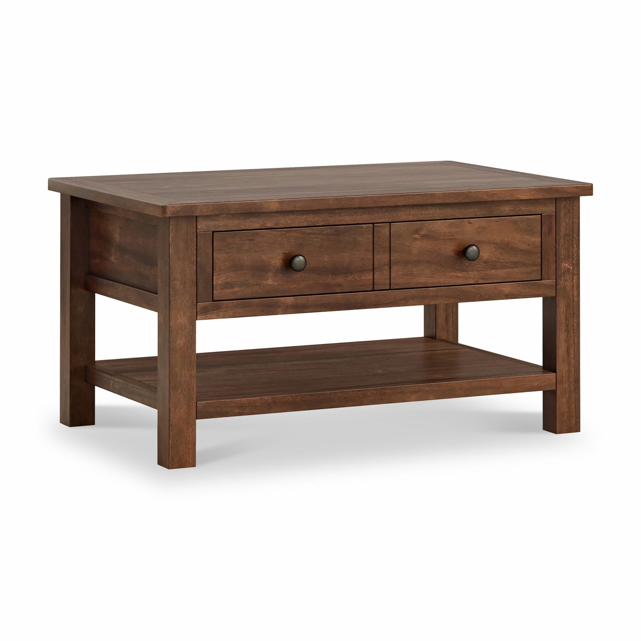 Table basse à tiroirs en bois d'acacia
