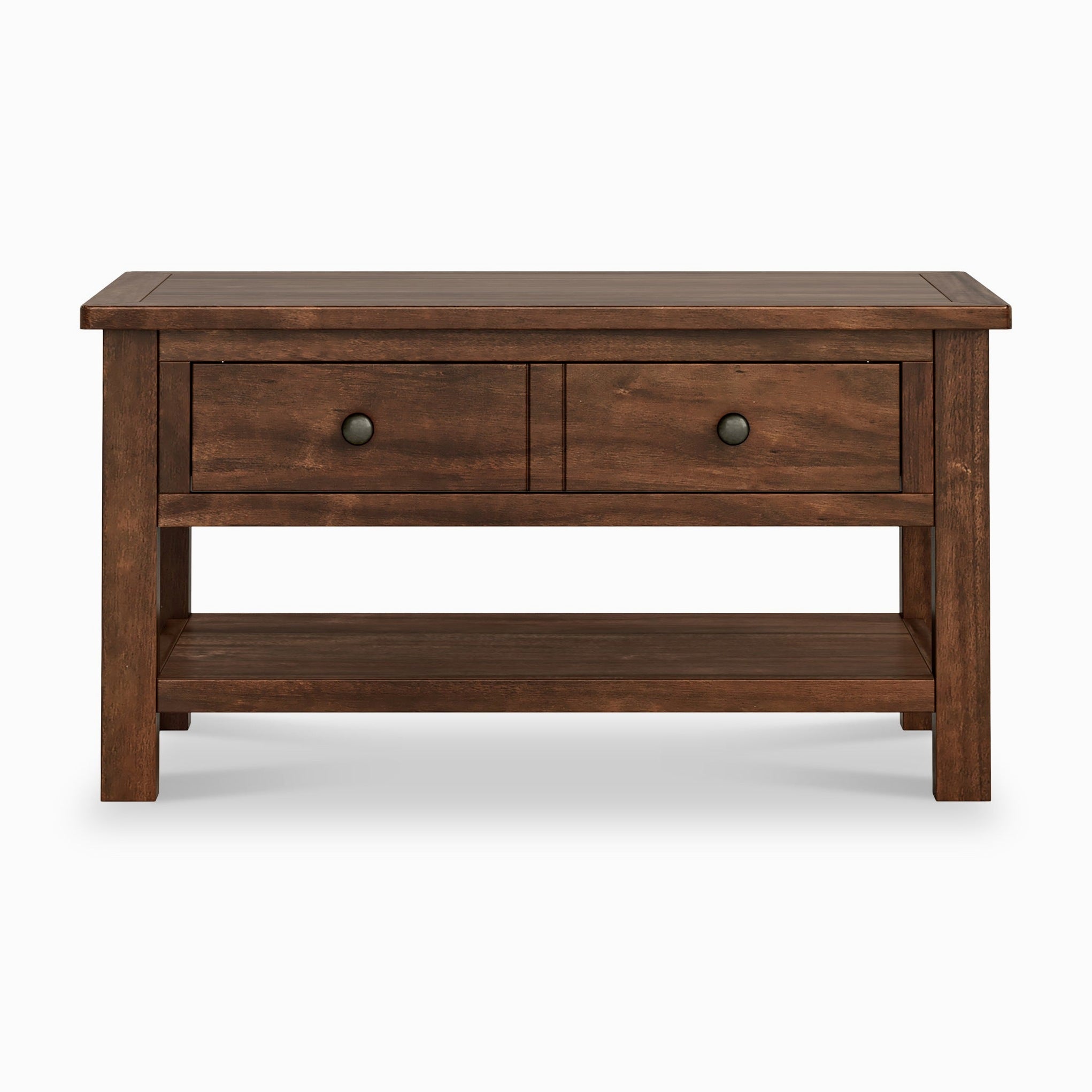 Table basse à tiroirs en bois d'acacia