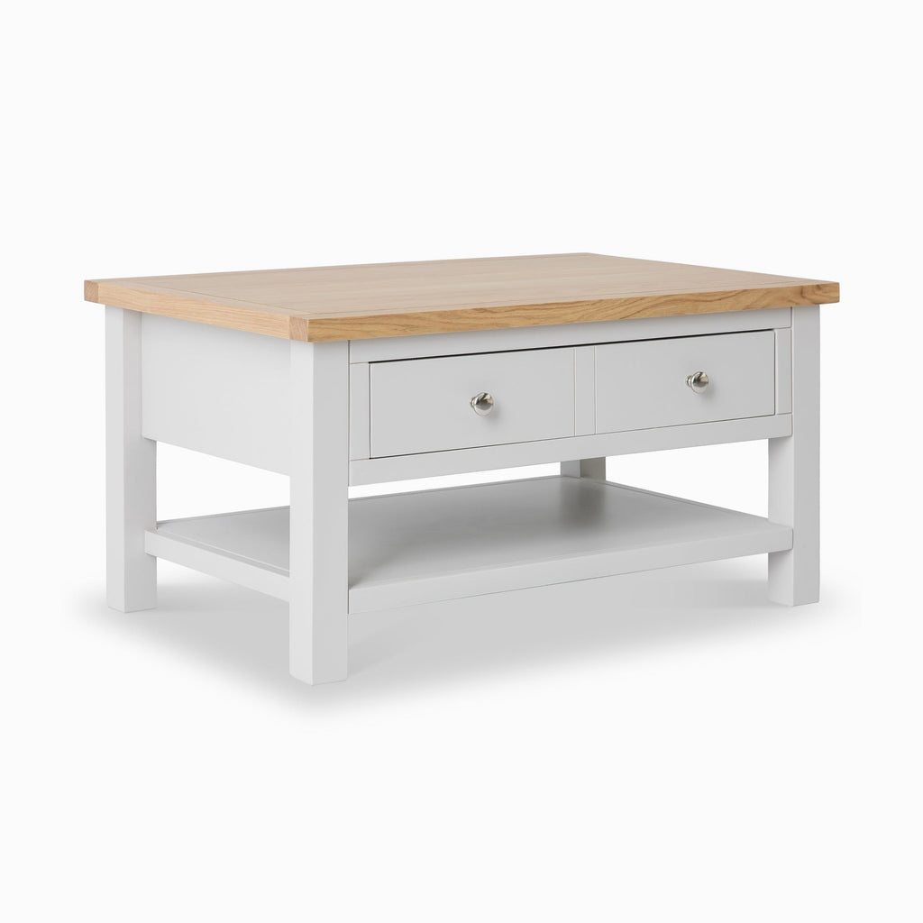 Table basse en bois massif avec tiroir