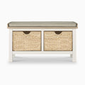 Banc de rangement en osier tressé