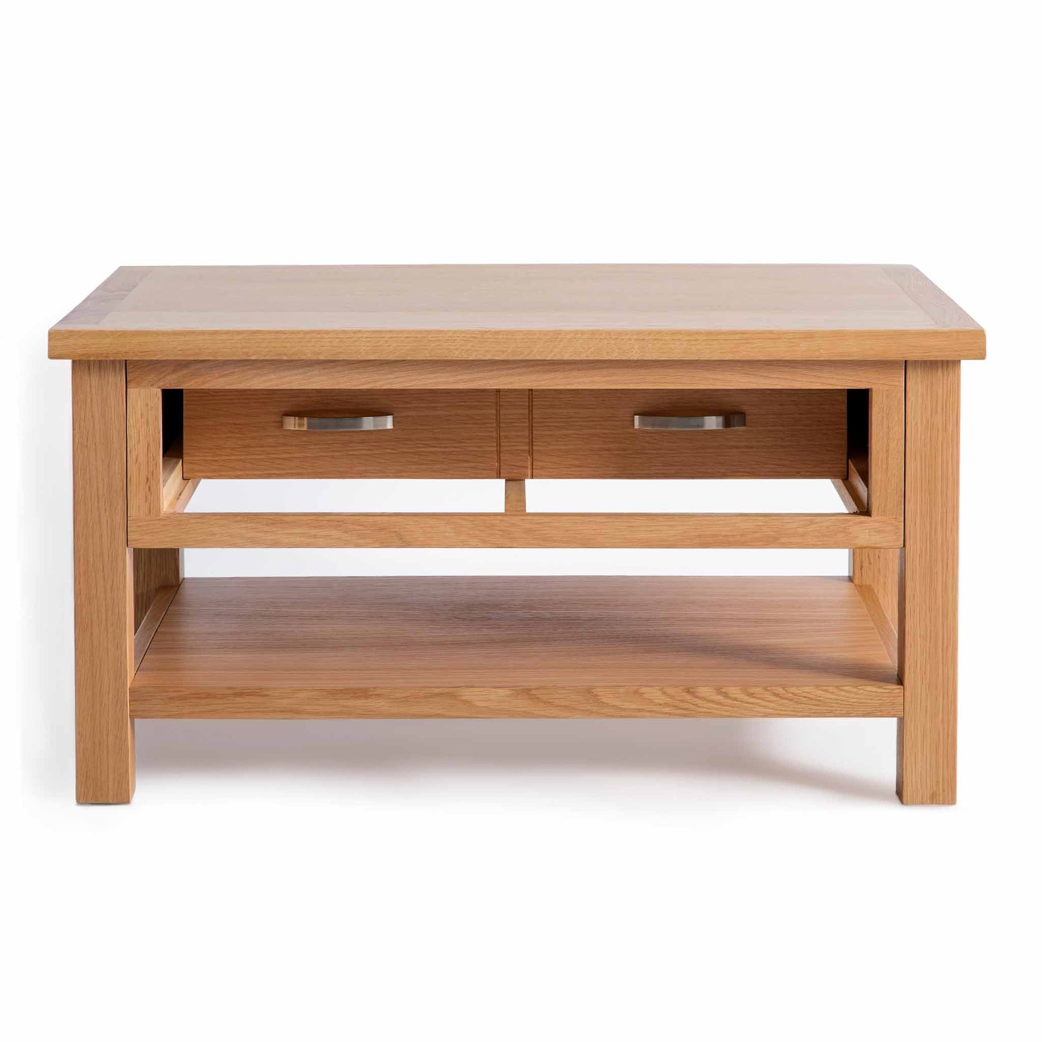 Table basse laquée avec tiroirs et étagères