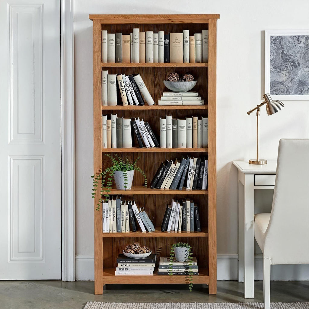 Bibliothèque en chêne massif à tenons et mortaises