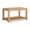 Table basse en placage de chêne avec étagère inférieure