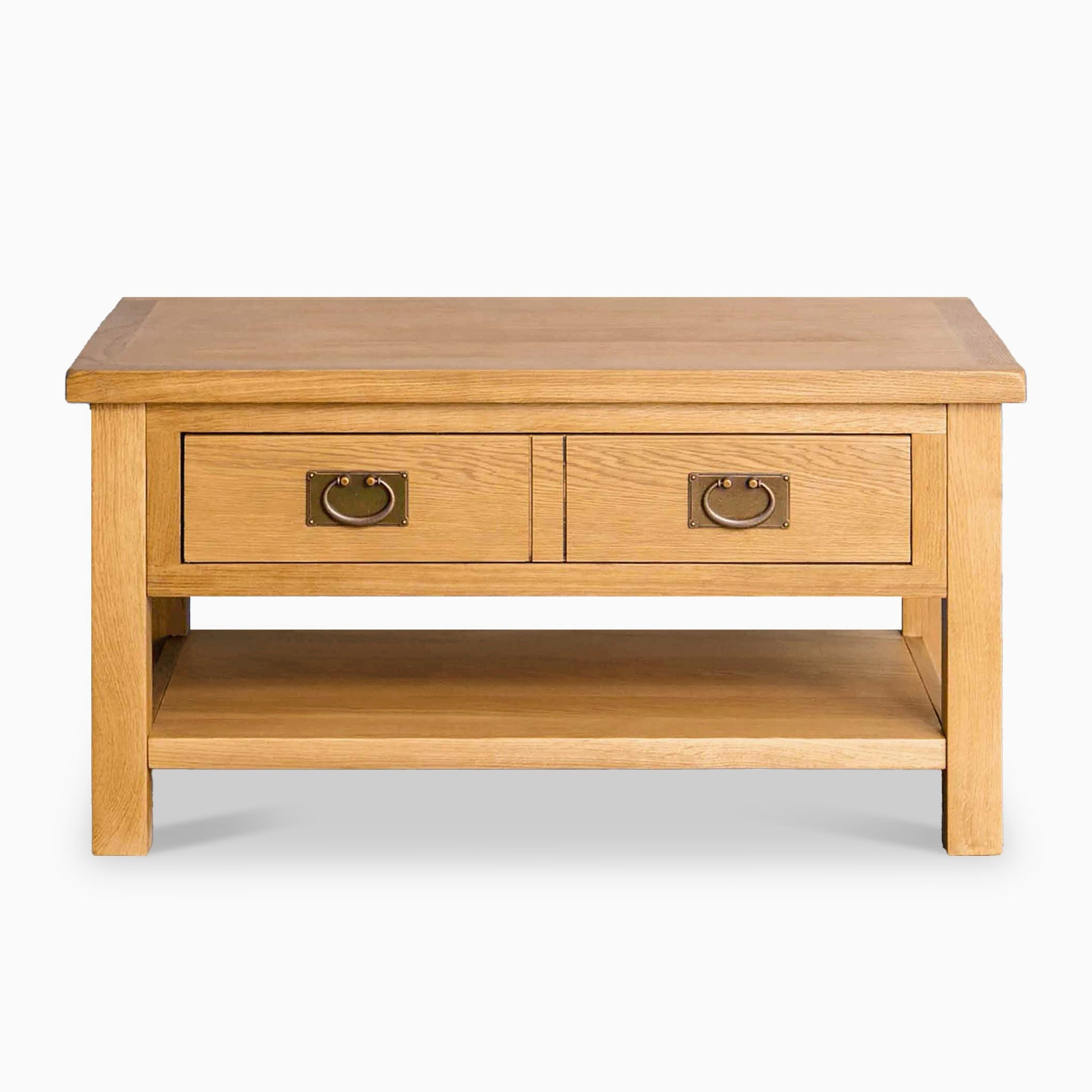Table basse en chêne ciré style campagnard